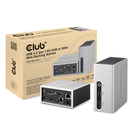 Club3D Mini Docking Station Usb Type A 3.1 Gen 1 4K Uhd