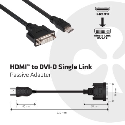 Club3D Adattatore Passivo Hdmi Male To Dvi-D Female