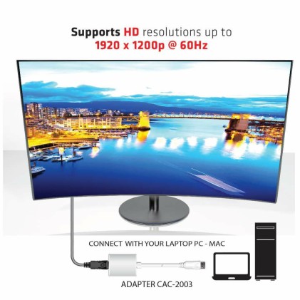 Club3D Adattatore Attivo Display Port 1.1A Male To Vga Female