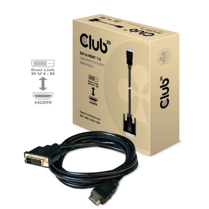 Club3D Dvi-D To Hdmi 1.4 Cable M/M 2M 6.56Ft