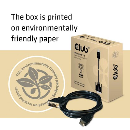 Club3D Dvi-D To Hdmi 1.4 Cable M/M 2M 6.56Ft