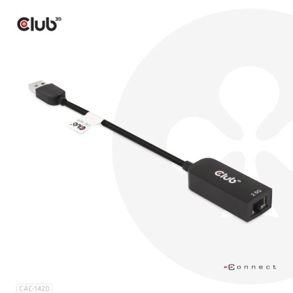 Club3D Adattatore Usb 3.2 Gen1 Type A To Rj45 2.5Gbps