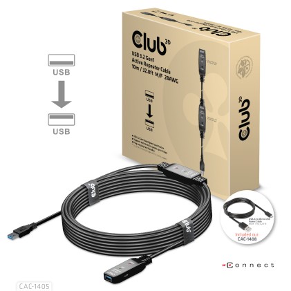 Club3D Cavo Usb Type A Gen 1 Active Repeater 10Meter / 30Ft Supports Up To 5Gbps
