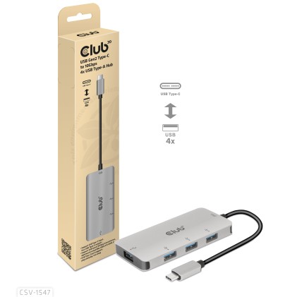 Club3D Hub Usb Gen2 Type-C To 10Gbps 4X Usb Type-A