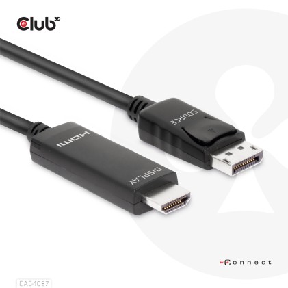 Club3D Cavo Displayport 1.4 To Hdmi 4K144Hz Or 8K60Hz Hdr10 3M M/M