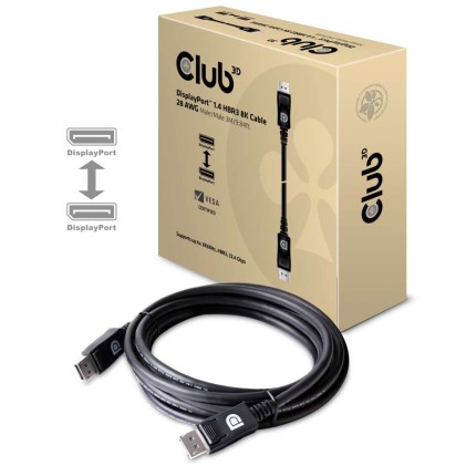 Club3D Displayport 1.4 Hbr3 Cable Male / Male 3 Meters /9.84Ft