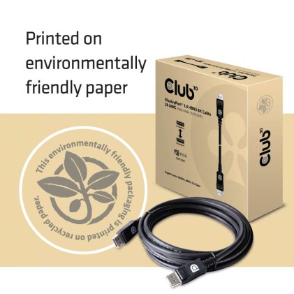 Club3D Displayport 1.4 Hbr3 Cable Male / Male 3 Meters /9.84Ft