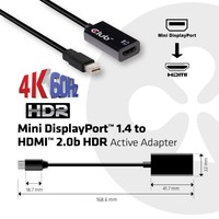 Club3D Adattatore Mini Displyport 1.4 Maschio To Hdmi 2.0 Femmina - Supporto Hdr