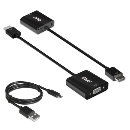 Club3D Hdmi 1.4 To Vga Active Adapter With Audio M/F