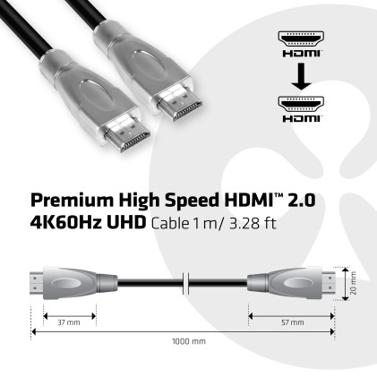 Club3D Cavo Hdmi 2.0 Maschio To Hdmi 2.0 Maschio High Speed 4K Uhd 1M