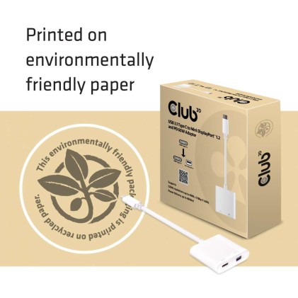 Club3D Adattatore Usb 3.1 Type C To Mdp 1.2+ Pd 60 W