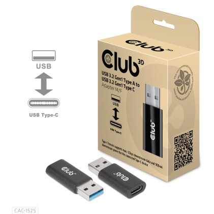Club3D Adattatore Usb Type C 3.2 Gen 1 Female To Usb 3,2 Gen 1 Type A Female