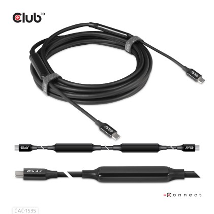 Club3D Cavo Usb Type C 3.2 Gen 2 M-M 5M/15Ft Supports Up To 10Gbps/8K 60Hz/60Watt