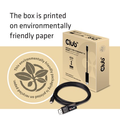 Club3D Usb Type C To Dp 1.4 8K60Hz Hdr  1.8M Cable