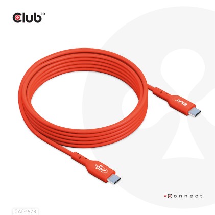 Club3D Usb2 Type-C Bi-Directional Cable, Data 480Mb, Pd 240W(48V/5A) Epr M/M 2M/6.56Ft