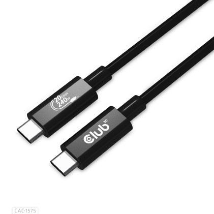 Club3D Usb4 Gen2X2 Type-C Bi-Directional Cable 4K60Hz,Data 20Gbps, Pd 240W(48V/5A) Epr M/M 2M/6.56Ft