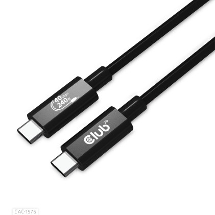 Club3D Usb4 Gen3X2 Type-C Bi-Directional Cable 8K60Hz,Data 40Gbps, Pd 240W(48V/5A) Epr M/M 1M / 3.28