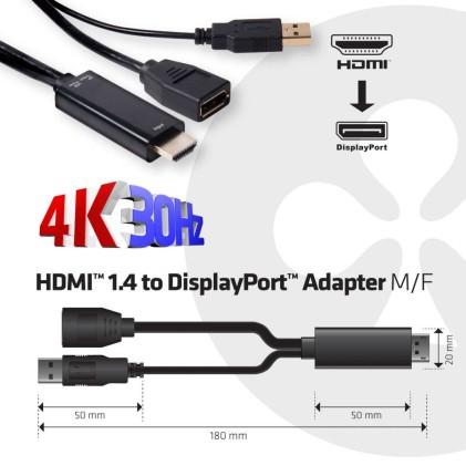 Club3D Adattatore Hdmi To Displayport M/F