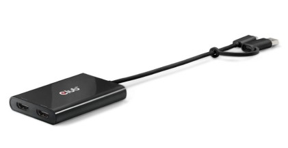 Club3D Video Splitter Con Displaylink Usb Type C (Con Adattatore Type A) A Dual Hdmi (4K60Hz)