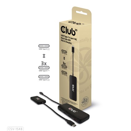 Club3D Hub Usb Gen2 Type-C A 4X Usb Type-C 10Gbps
