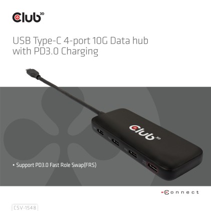 Club3D Hub Usb Gen2 Type-C A 4X Usb Type-C 10Gbps