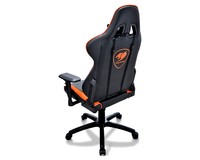 Cougar Armor Gaming Chair In Pelle Pvc, Schienale Regolabile, Base In Acciaio, Fino A 120Kg, Nero/Arancione