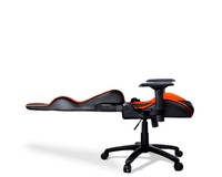Cougar Armor Gaming Chair In Pelle Pvc, Schienale Regolabile, Base In Acciaio, Fino A 120Kg, Nero/Arancione