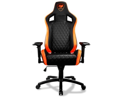 Cougar Armor S Gaming Chair In Pelle Pvc, Pattern A Forma Di Diamante, Schienale E Braccioli Regolabili, Supporto Lombare, Base In Acciaio, Fino A 120Kg, Nero