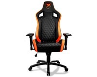 Cougar Armor S Gaming Chair In Pelle Pvc, Pattern A Forma Di Diamante, Schienale E Braccioli Regolabili, Supporto Lombare, Base In Acciaio, Fino A 120Kg, Nero