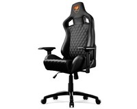 Cougar Armor S Royal Gaming Chair In Pelle Pvc, Pattern A Forma Di Diamante, Schienale E Braccioli Regolabili, Supporto Lombare, Base In Acciaio, Fino A 120Kg, Nero