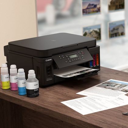 Canon Multif. Ink A4 Colore Pixma G6050 13Ppm Fronte/Retro Usb/Wifi/Lan 3In1 - Megatank Refillable Ts
