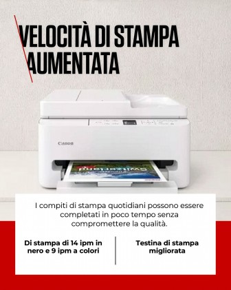 Canon Multifunzione Ink A4 Colore, Pixma Ts7550I, 14Ppm, Fronte / Retro, Adf, Usb/Wifi, 3 In 1, Bian