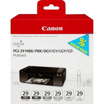 Originale Canon PGI29 Pack de 6 Cartuchos de Tinta Originales - 4868B018