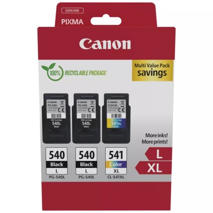 Confezione multipla da 3 cartucce d'inchiostro originali Canon PG-540L/CL-541XL - 5224B017