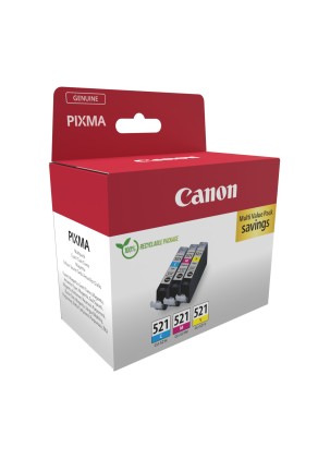 ORIGINALE Canon Multipack ciano / magenta / giallo CLI-521 2934B015