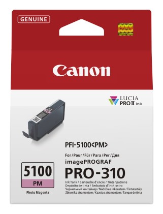 ORIGINALE Canon Cartuccia d'inchiostro magentafoto PFI-5100pm 6957C001 14ml