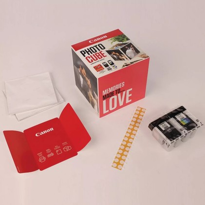 ORIGINALE Canon Value Pack nero / differenti colori PG-560+CL-561 Photo Cube Creative Pack + 13x13 cm Fotopapier 40 fogli 360 pagine