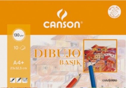 Canson Minipack Promo 10 Hojas de Dibujo Basik Liso - 21x29.7 - 130g - 20% Hojas Gratis - Color Blanco