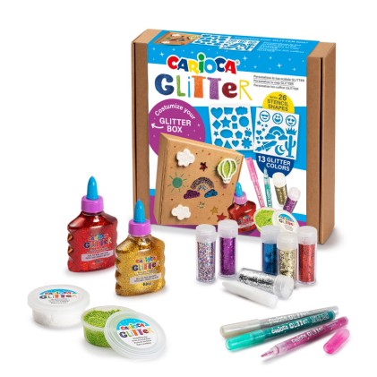 Carioca Scatola Glitter con Stencils