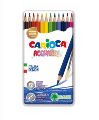 Carioca 42859 pastello colorato Nero, Blu, Marrone, Verde, Verde chiaro, Arancione, Rosa, Viola, Rosso, Giallo 12 pz