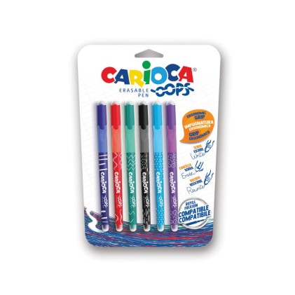 Carioca 43037 penna gel Medio Penna in gel con cappuccio Multicolore 6 pz