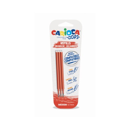 Carioca 43041/03 ricaricatore di penna Medio Rosso 3 pz