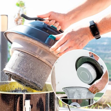 Aspirapolvere per cenere e pellet Cecotec Conga Ash 6000 EasyGo Home XL - Potenza 1500W - Capacit&agrave; 30L - Aspirazione 21kPa - Ruote e maniglia - Pulizia facile - Accessori inclusi - Nero e blu