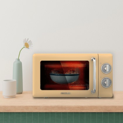 Cecotec 01708 forno a microonde Beige, Acciaio inox Microonde con grill Superficie piana 20 L 700 W