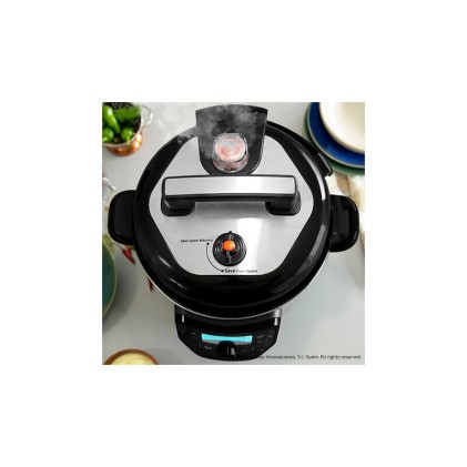 Cecotec H Deluxe GM Pentola programmabile con coperchio incernierato - Capacit&agrave; 6 litri - Antiaderente - Bilancia integrata - Display LCD - Ergonomica - Temperatura regolabile fino a 200&ordm;C - Controllo vocale - Nero e argento