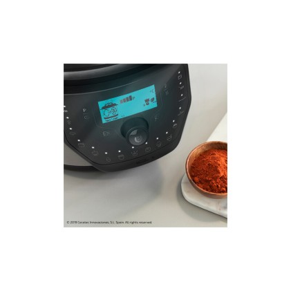 Cecotec H Deluxe GM Pentola programmabile con coperchio incernierato - Capacit&agrave; 6 litri - Antiaderente - Bilancia integrata - Display LCD - Ergonomica - Temperatura regolabile fino a 200&ordm;C - Controllo vocale - Nero e argento