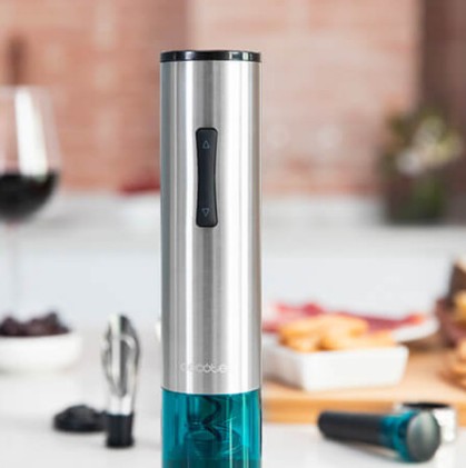 Cecotec 02310 cavatappo Apribottiglia di vino elettrico Blu, Acciaio inox