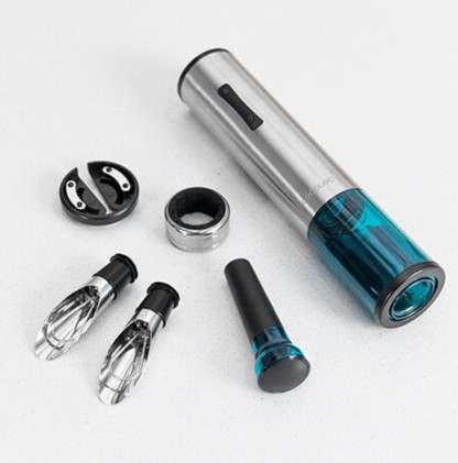 Cecotec 02310 cavatappo Apribottiglia di vino elettrico Blu, Acciaio inox