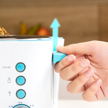 Tostapane elettrico Cecotec Toast & Taste 2L 1350W - 7 livelli di potenza - Capacit&agrave; per 4 toast - Include supporto per panini - Vassoio raccogli briciole