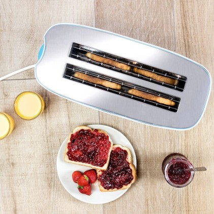 Tostapane elettrico Cecotec Toast & Taste 2L 1350W - 7 livelli di potenza - Capacit&agrave; per 4 toast - Include supporto per panini - Vassoio raccogli briciole